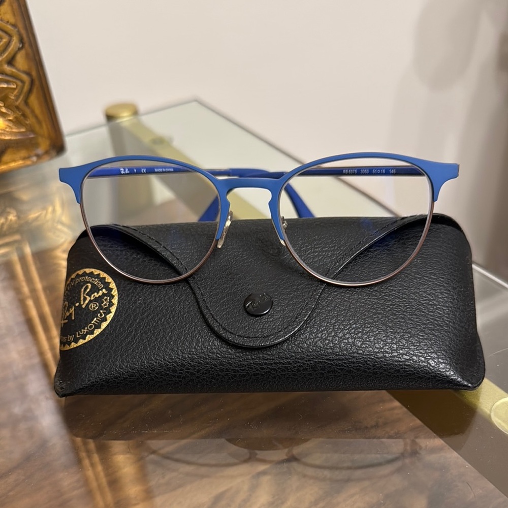 Ray-Ban Blue Contemporary Glasses with Clear Lenses